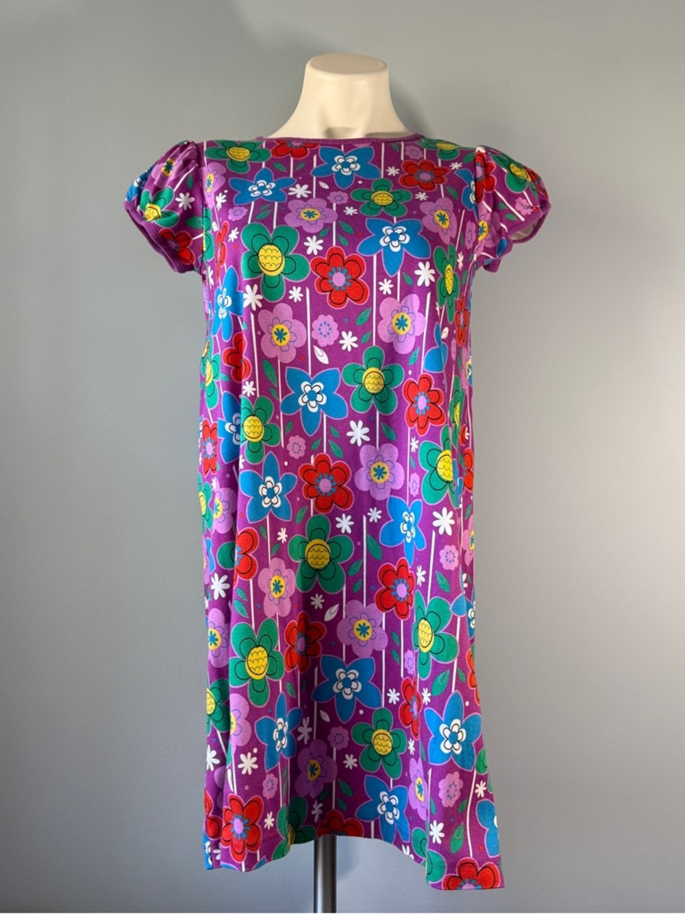 Hanna Andersson Purple Floral Shift Dress with Multicolor Blooms
